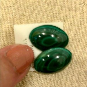 Green malachite post earrings
